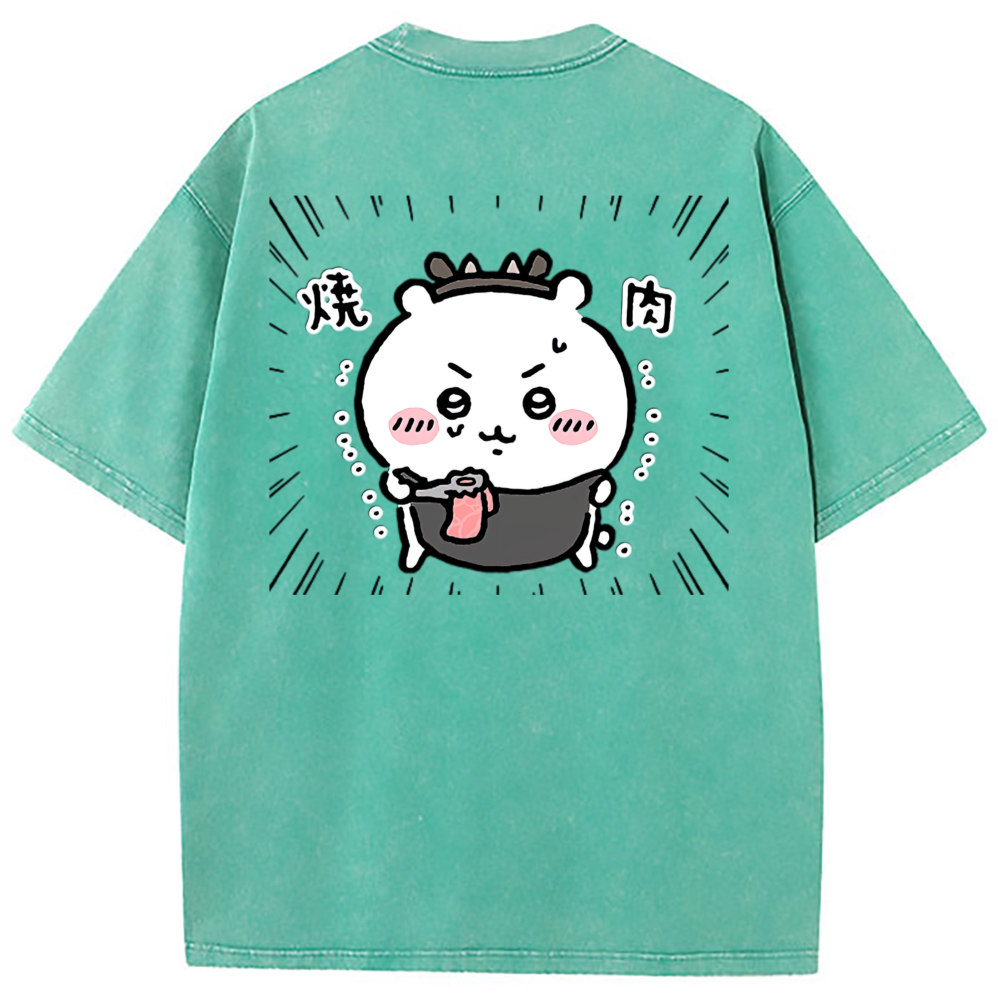 （画像用） ちいかわ ちいかわ Chii-kawa chiikawa 綿100% ヴィンテージ風 半袖Tシャツ（背面プリント）